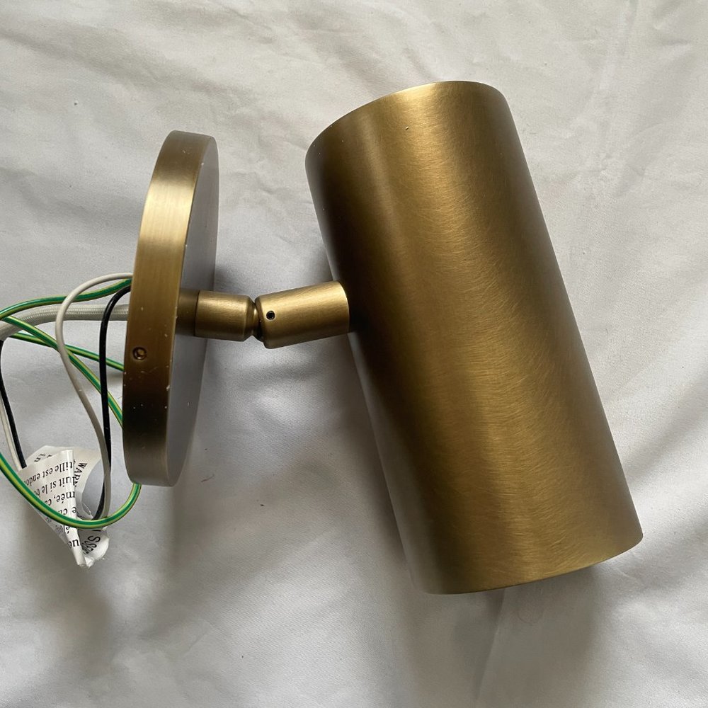 Restoration Hardware Lacquered Burnished Brass Champeaux Wall Sconce, Adjustable - Picture 12 of 16